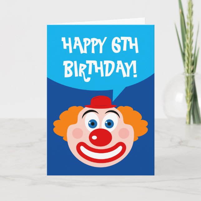 Tarjeta de cumpleaños del niño con un lindo payaso (Anverso)
