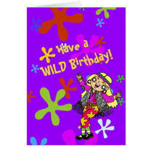 Tarjeta de cumpleaños del niño de flor del Hippie