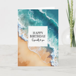 Tarjeta de cumpleaños del océano alegre