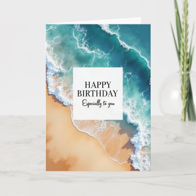 Tarjeta de cumpleaños del océano alegre (Anverso)