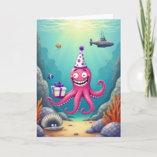 Tarjeta de cumpleaños del Océano Fucsia