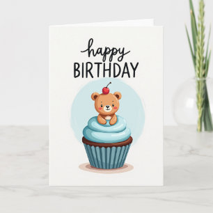 Tarjeta de cumpleaños del osito caprichoso