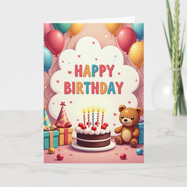 Tarjeta de cumpleaños del oso (Anverso)