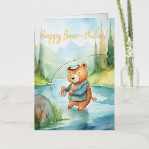 Tarjeta de cumpleaños del oso acuático del amante 