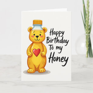 Tarjeta de cumpleaños del oso caprichoso