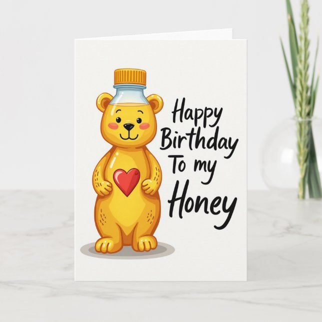 Tarjeta de cumpleaños del oso caprichoso (Anverso)
