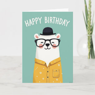 Tarjeta de cumpleaños del oso caprichoso