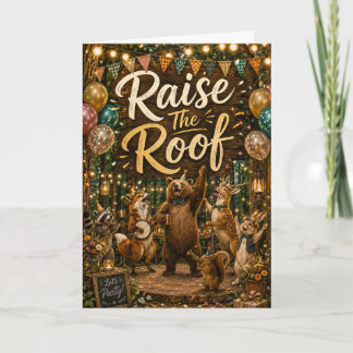 Tarjeta de cumpleaños del oso de animales del bosq