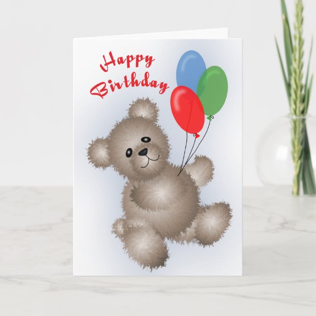 Tarjeta de cumpleaños del oso de peluche (Anverso)