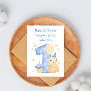 Tarjeta de cumpleaños del oso de peluche para el p