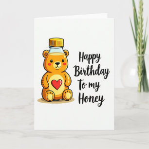 Tarjeta de cumpleaños del oso dulce