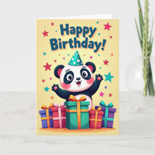 Tarjeta de cumpleaños del oso jubiloso