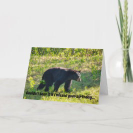 Tarjeta de cumpleaños del oso negro móvil
