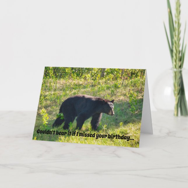 Tarjeta de cumpleaños del oso negro móvil (Anverso)