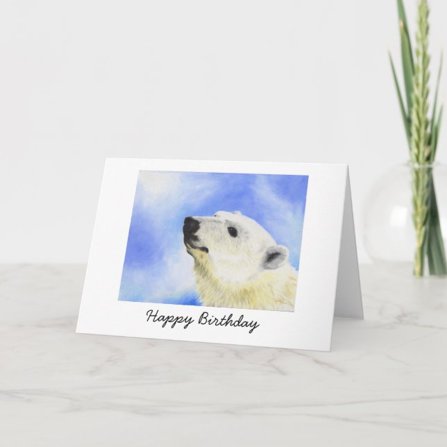 Tarjeta de cumpleaños del oso polar (Anverso)