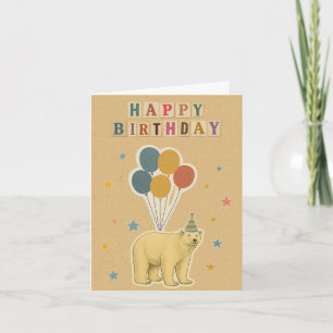 Tarjeta de cumpleaños del oso polar - Animal ártic