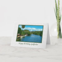 Tarjeta de cumpleaños del padrino con río Hawái