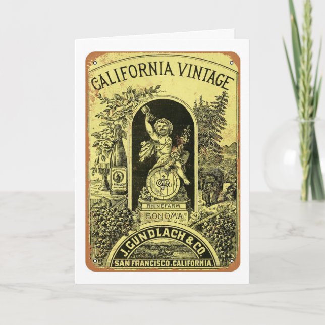 Tarjeta de cumpleaños del país del vino (Anverso)