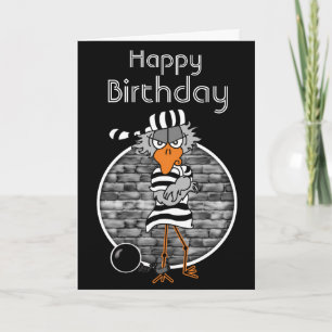 Tarjeta de cumpleaños del pájaro de la cárcel