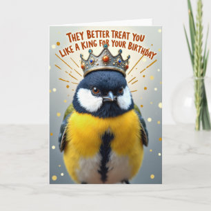 Tarjeta de cumpleaños del pájaro rey