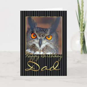 Tarjeta de cumpleaños del papá con el búho de