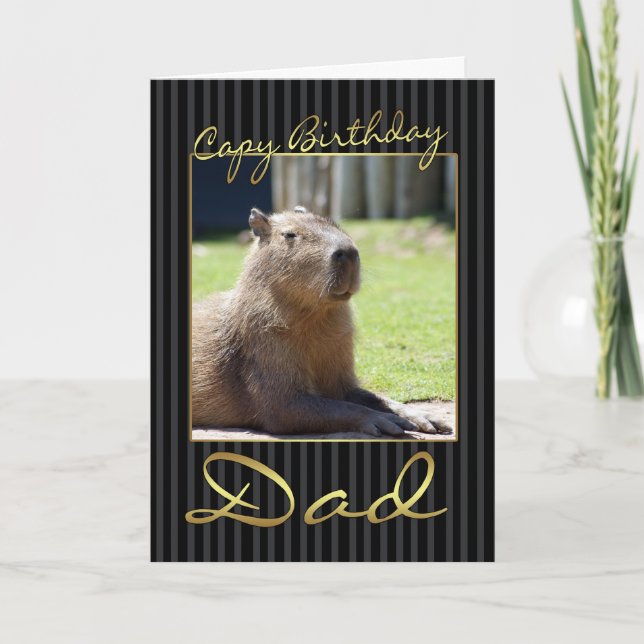 Tarjeta de cumpleaños del papá con el Capybara (Anverso)
