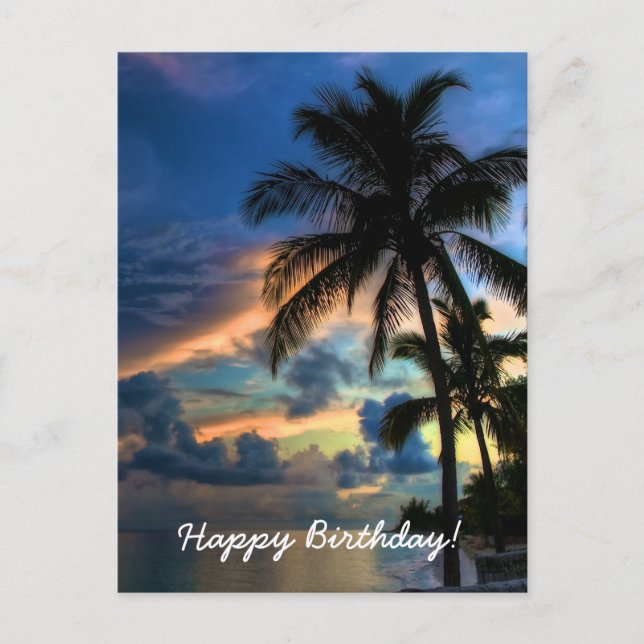Tarjeta de cumpleaños del paraíso tropical (Anverso)