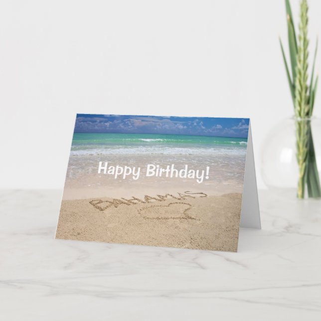 Tarjeta de cumpleaños del paraíso tropical (Anverso)