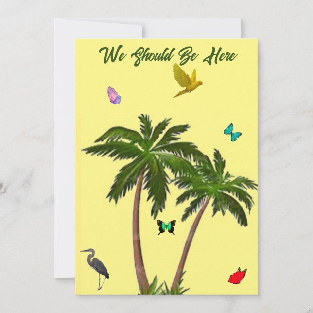 Tarjeta de cumpleaños del paraíso tropical (Anverso)