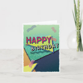 Tarjeta de cumpleaños del patrón de FIESTA de 90