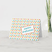 Tarjeta de cumpleaños del patrón de puntos de medi