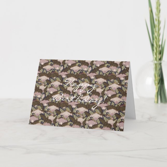 Tarjeta de cumpleaños del patrón floral púrpura vi (Anverso)