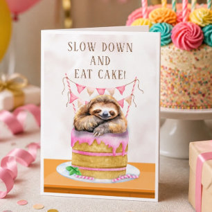 Tarjeta de cumpleaños del perezoso 'Tómate las cos