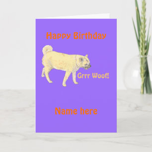 Tarjeta de cumpleaños del perro añada el nombre de