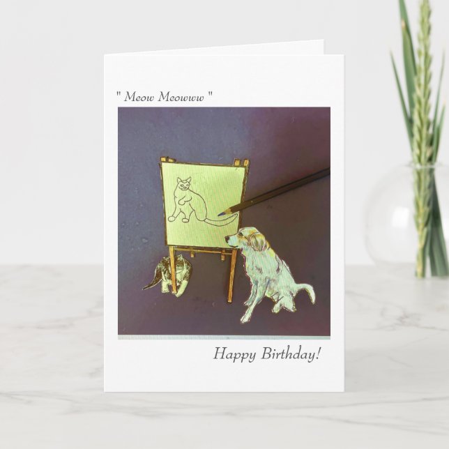 Tarjeta de cumpleaños del perro arcoiris (Anverso)
