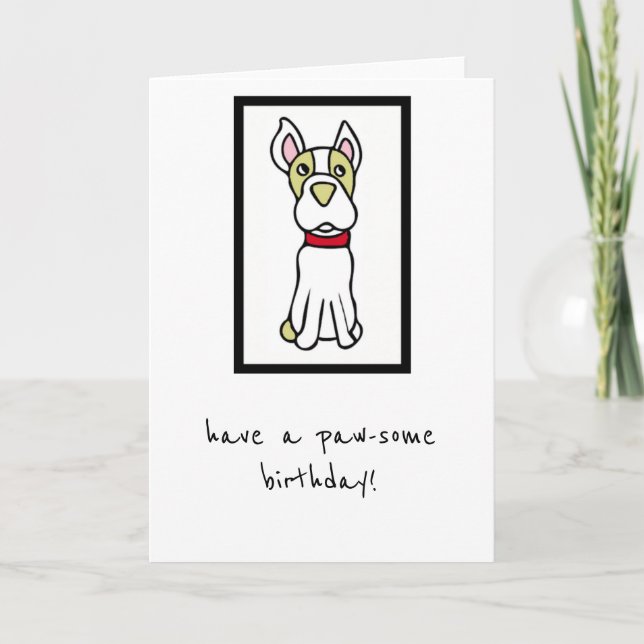 Tarjeta de cumpleaños - del perro - Boston Terrier (Anverso)