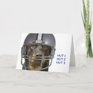 Tarjeta de cumpleaños del perro de fútbol Rottweil