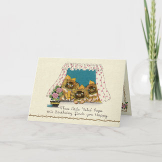 Tarjeta de cumpleaños del perro de Pekingese