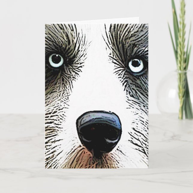 Tarjeta de cumpleaños del perro del collie (Anverso)