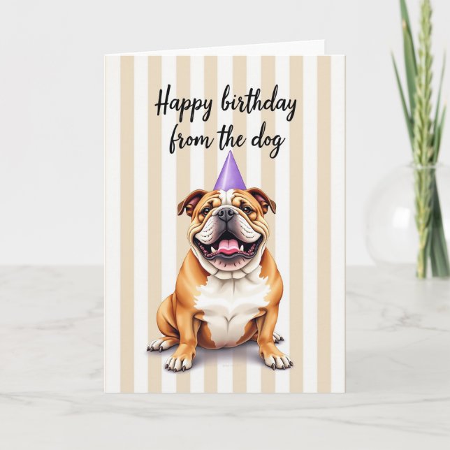Tarjeta de cumpleaños del perro sonriente (Anverso)