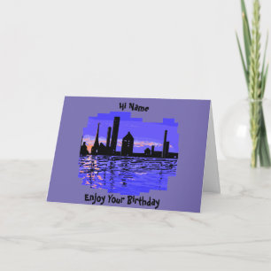 Tarjeta de cumpleaños del personalizable City Scap
