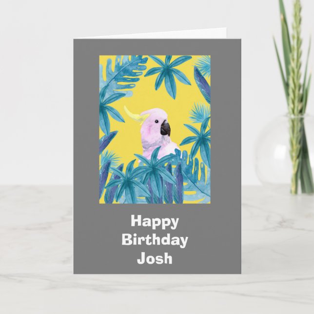 Tarjeta de cumpleaños del personalizable Cockatoo (Anverso)
