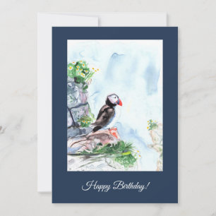 Tarjeta de cumpleaños del personalizable Puffin ac
