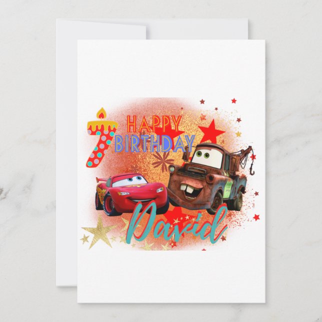 Tarjeta de cumpleaños del Personalizado de coches (Anverso)