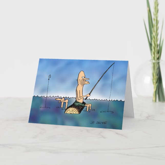 Tarjeta de cumpleaños del Personalizado de pesca d (Anverso)