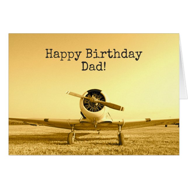 Tarjeta de cumpleaños del PERSONALIZADO del avión  (Anverso (Horizontal))