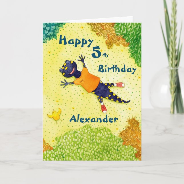 Tarjeta de cumpleaños del Personalizado del niño (Anverso)