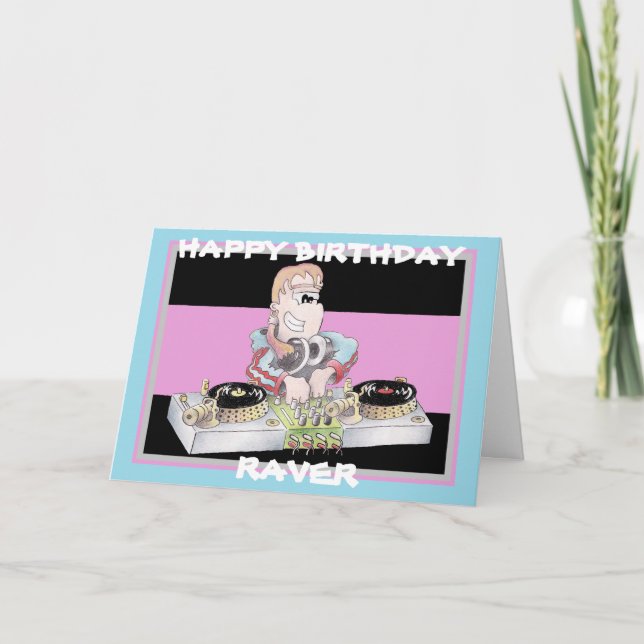 tarjeta de cumpleaños del personalizado DJ del chi (Anverso)