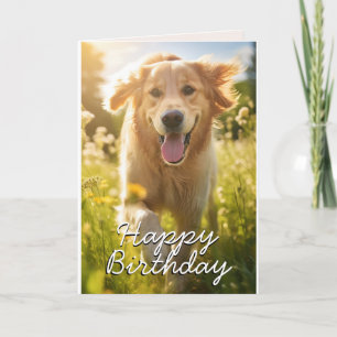 Tarjeta de cumpleaños del personalizado Golden Ret