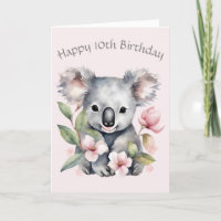 Tarjeta de cumpleaños del personalizado Koala Bear